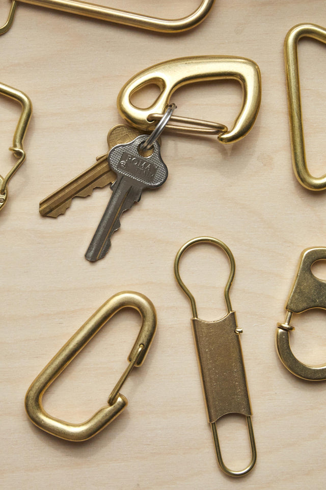 Brass Japanese Triangle Keychain